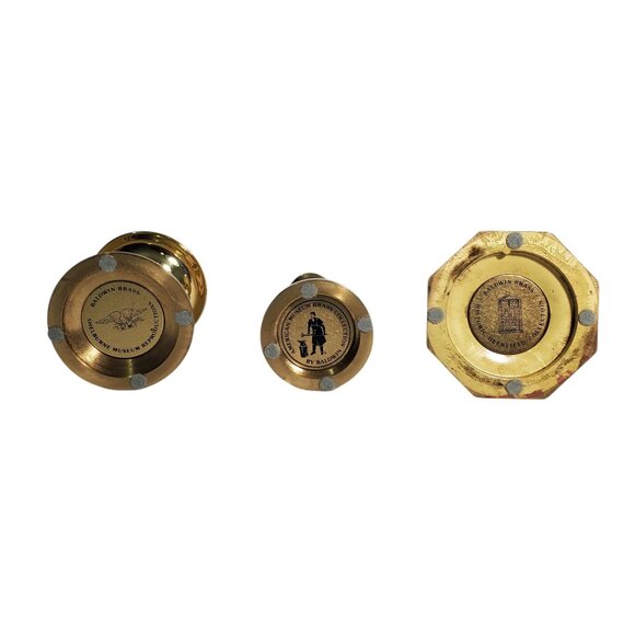 3 Baldwin American Museum Brass Collection Candlesticks Candles Holders Tapers - Picture 7 of 8